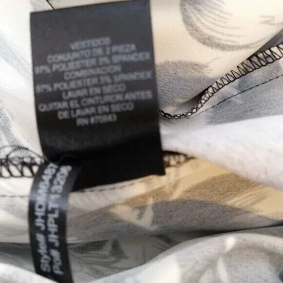 Jessica Howard Dress Black White Abstract Print Sleeveless Back Slit Size 8 - Picture 6 of 6